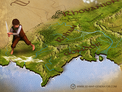 Lord Of The Maps 3d map frodo generator geo hobbit icons isometric lord of the rings middle earth photoshop plugin