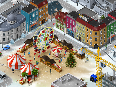 Isometric Winter Market 