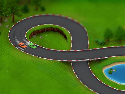 the race has begun cars game isometric map photoshop race