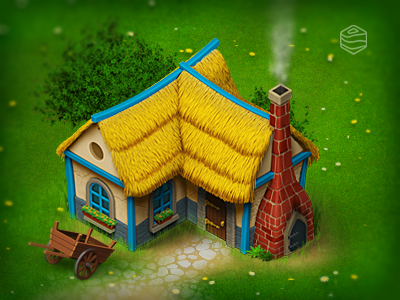 Bakery bakery barrow farmhouse fhatched game icon isometric oven roof