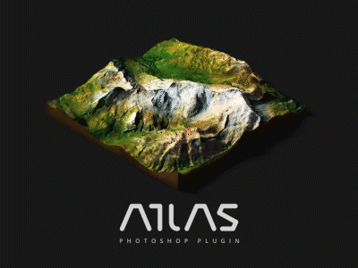 Atlas 3D Map Generator for Photoshop 3d animation generator heightmap map photoshop plugin