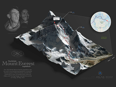 Mount Everest - 3D Map Generator Atlas 3d britain everest generator heightmap infographic map mt photoshop plugin
