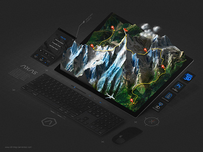 3d Map Generator- Atlas Photoshop Plugin 3d desktop generator heightmap key visual map photoshop plugin