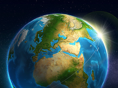 3D Earth with ATLAS 3d earth generator illustration photoshop plugin