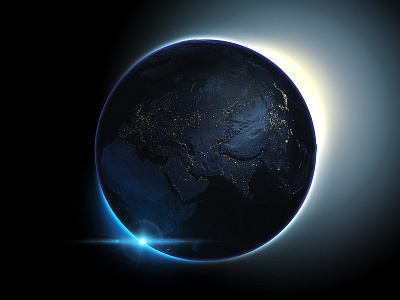 The dark side of the 3D Earth - ATLAS 3d atlas generator isometric night photoshop plugin world