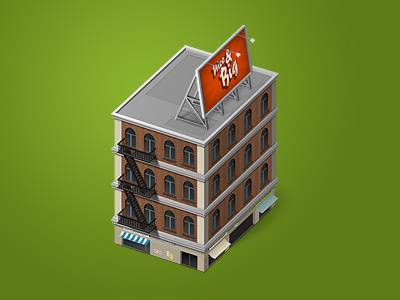 old building 3d map generator billboard building fire escape hotel icon