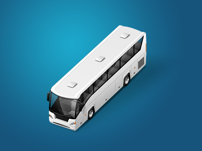 bus 3d map generator bus coach heavy automotive icon journey tour travel vehicle