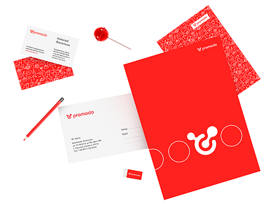 Promodo identity branding identity letters logo pattern red style