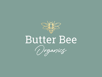 Butter Bee Organics - logo bee branding cosmetic lip balm logo natural organic