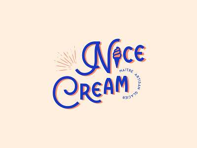 Nice cream - logo branding food icecream logo pop retro sweet