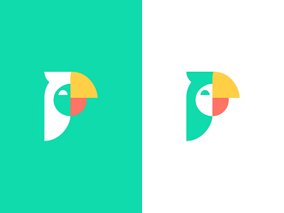 Parrot logo abstract bird branding colorful communication geometric lettermark logo mascot parrot