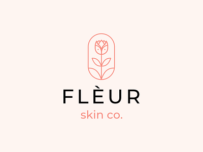 Cosmetic logo beauty branding cosmetic feminine flower logo minimal skincare tulip