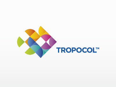 Tropocol bright color colorful fish logo matjak shapes