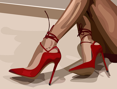 Red shoes and beautiful womens' legs. aesthetic aesthetics beauty illustration body digital illustration digital illustrator fashion fashion illustration graphic design graphic designer illustraion illustrator legs modern red shoes trendy vector vector graphic vector illustrator