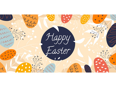 Happy Easter poster and banner template