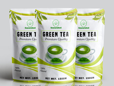 Green Tea Pouch / Packaging Pouch Design