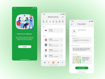 Medica Apps animation app design flat minimal ui