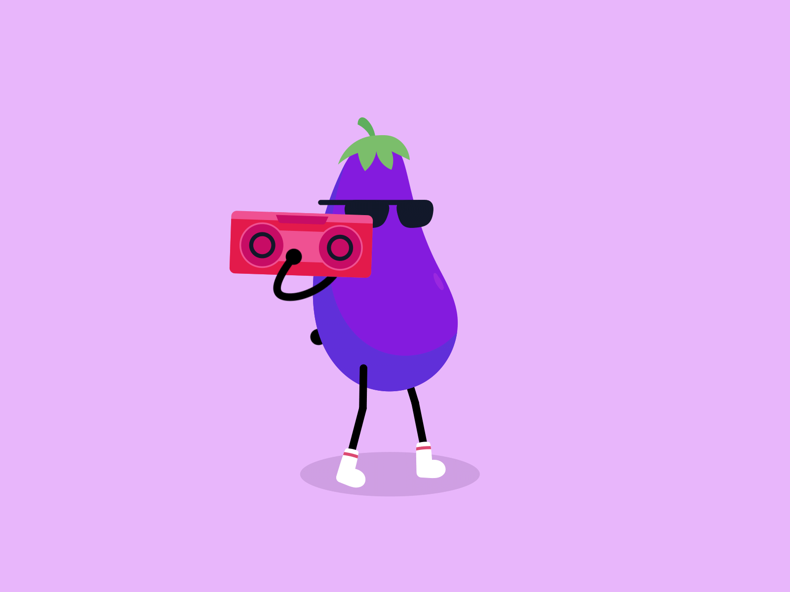 Cheerful eggplant 🍆 animation design illustration motion graphics vector