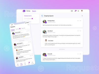 Let's Meet — Social Network UX/UI ⭐ design interface purple ui upp ux violet web