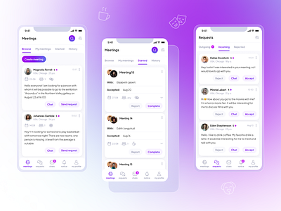 Let's Meet — Social Network UX/UI ⭐ app design interface purple ui ux violet web
