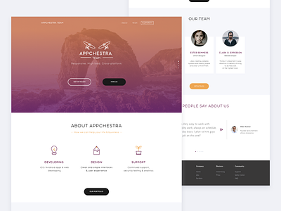 Appchestra Team Landing Page graphic design landing landing page page team ui web