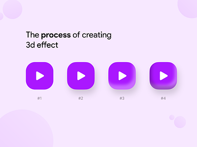 3D effect button clean design figma kit mobile ui