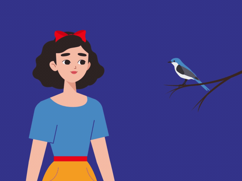 Snow White animation character design illustration motion graphics vector
