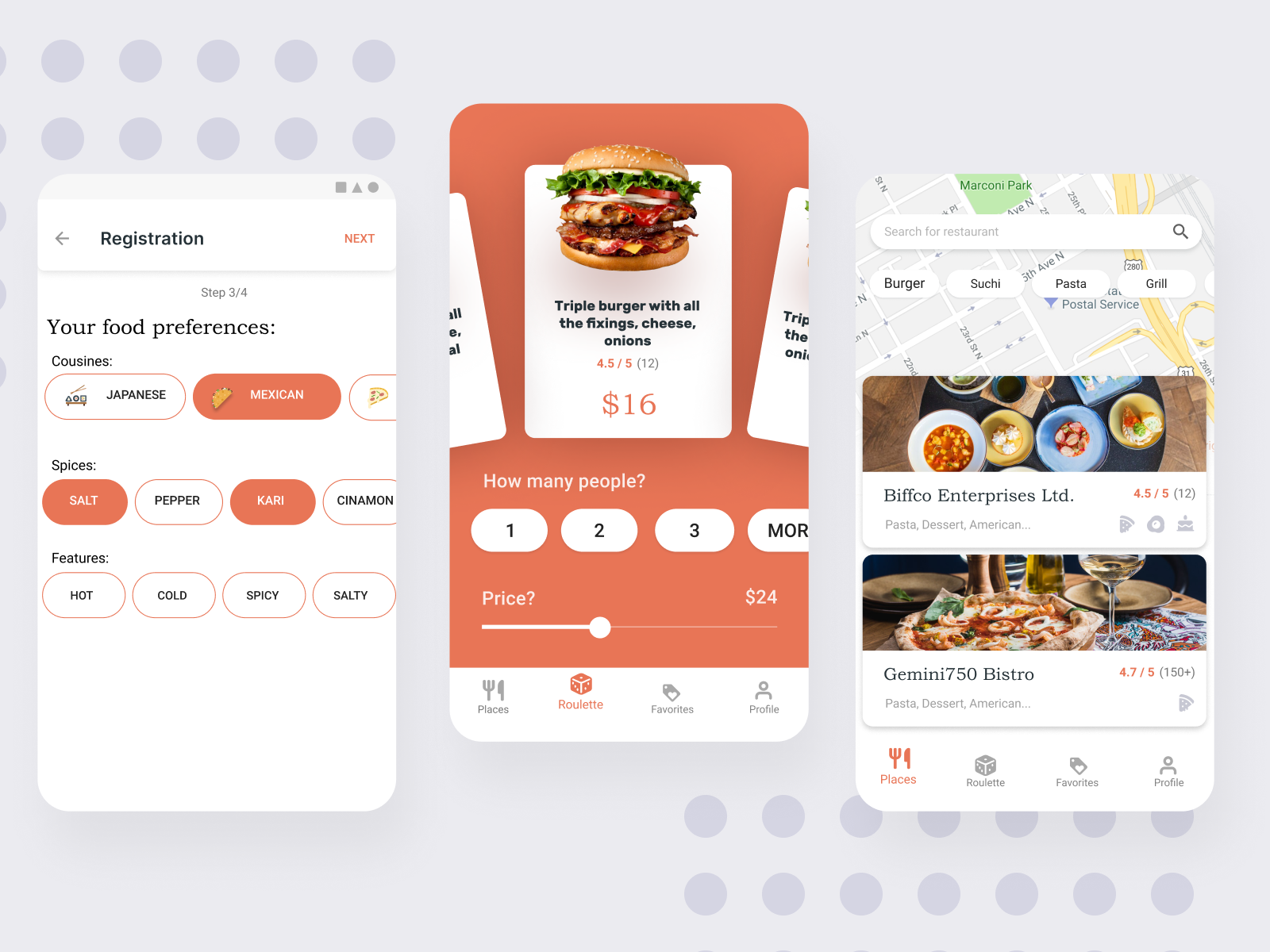 Food delivery app UI concept by Ilya Bershadskyi on Dribbble