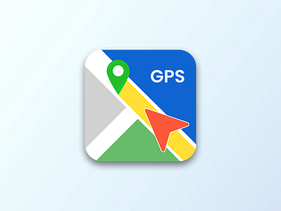 GPS Route Finder App icon app app icon design gps gps route finder app icon icon logo map mobile app route