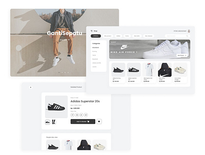 Sepatu E-Commerce shoe ui ux web design