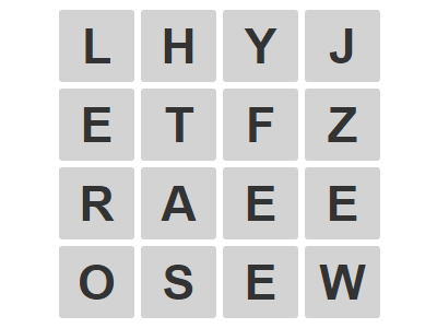 Roggle: A Boggle board built with React