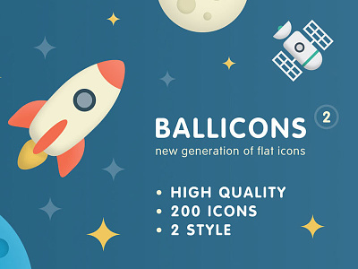 Ballicons 2 - a new generation of flat icons design flat icons