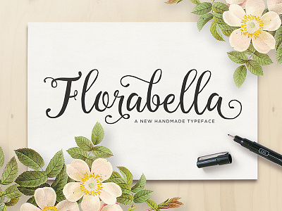 Florabella Script Typeface calligraphy font handcrafted handmade script typeface typography