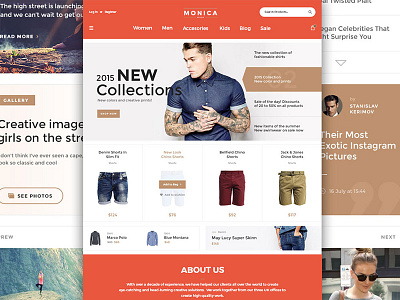 Monica Web UI Kit Freebie ecommerce free freebie header menu photoshop psd template typography ui kit web design website