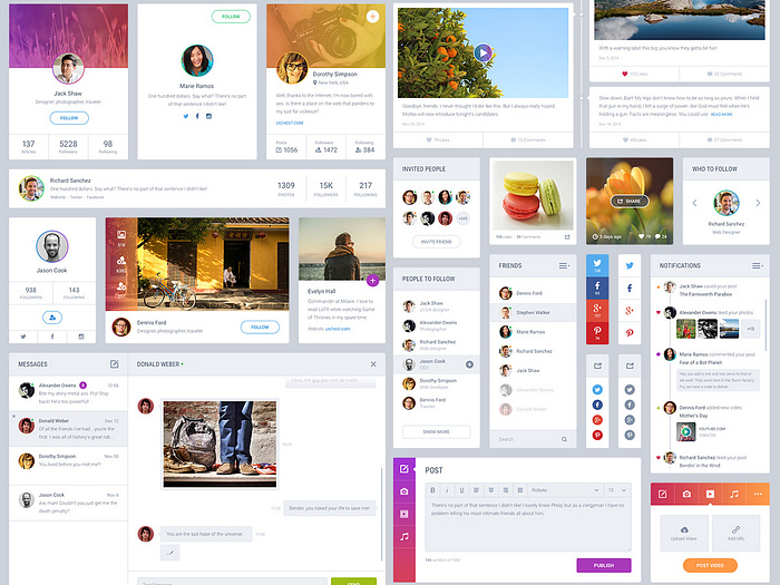 Cool social media widgets by Visual Hierarchy on Dribbble