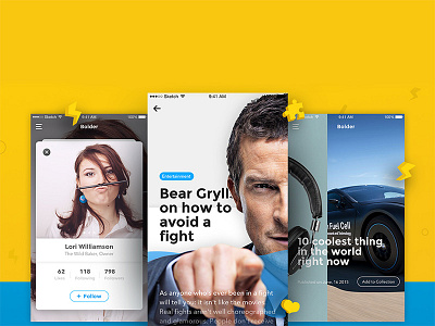 Bold and modern app screens