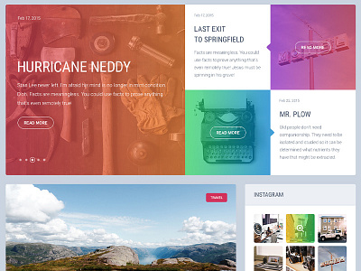 Modern blog design gradient photoshop psd sketch template ui kit webdesign website