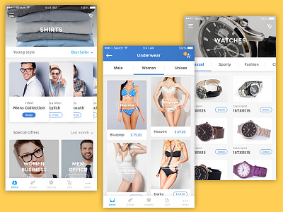 Mobile ecommerce app design