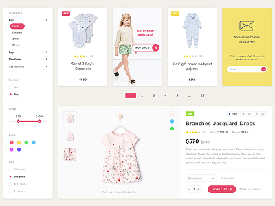 Ecommerce website design for a kids store ecommerce photoshop psd sketch template typography ui kit web design website