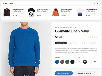 Product page - ecommerce design
