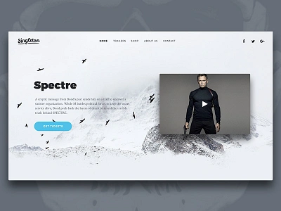 Spectre presentation site header header landing photoshop psd template typography ui kit web design website