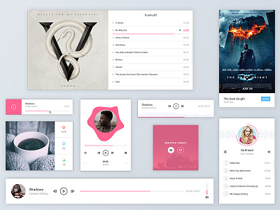 Pixel perfect multimedia widgets movie multimedia music photoshop player playlist psd template video web design website widgets