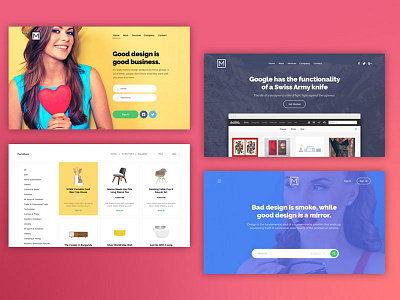 Modern web elements ecommerce landing page search sketch app template web design website