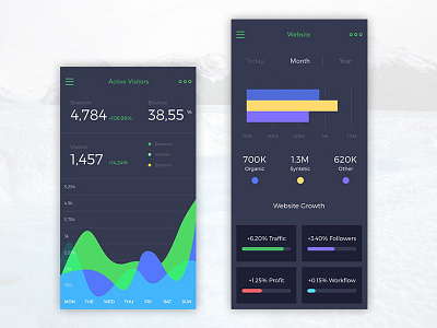 Analytics app screens