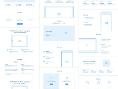 Features wireframes by Visual Hierarchy on Dribbble