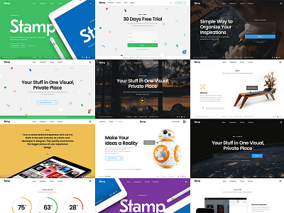 Website cards hero photoshop psd sketch template ui kit web design website