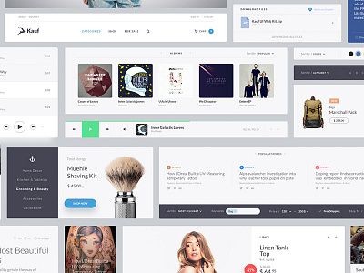 More widgets photoshop psd template ui kit web design website widget