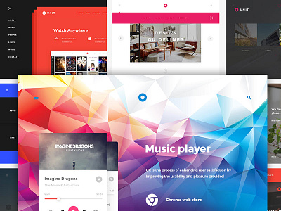 Unit kit preview blocks header photoshop psd sketch template ui kit web design website