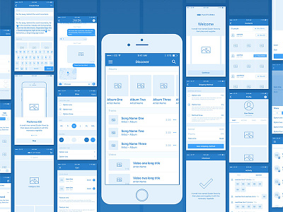 Platforma iOS illustrator ios photoshop prototype psd sketch template ui kit wireframe