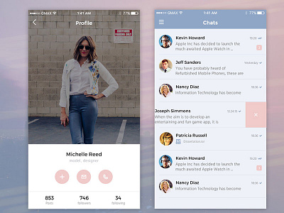 Pantone colors of the year chat ios iphone photoshop profile psd sketch template ui kit